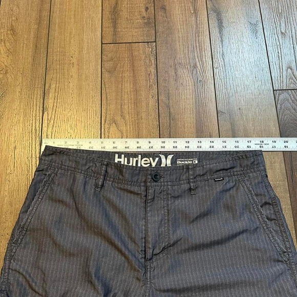 Hurley Chino Board Shorts Men's Size 36 Gray Striped - Picture 4 of 7